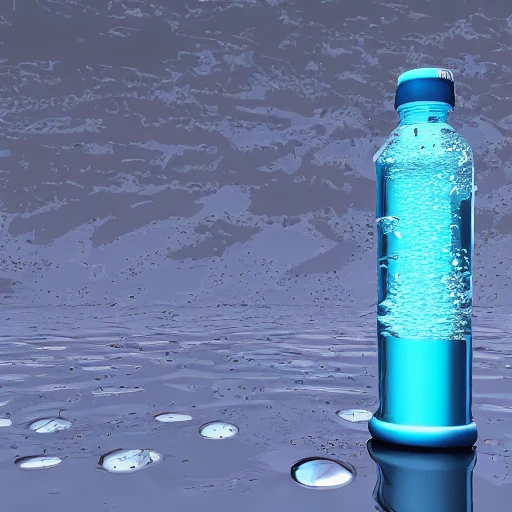 Mineral water bottle filled with water, 3D