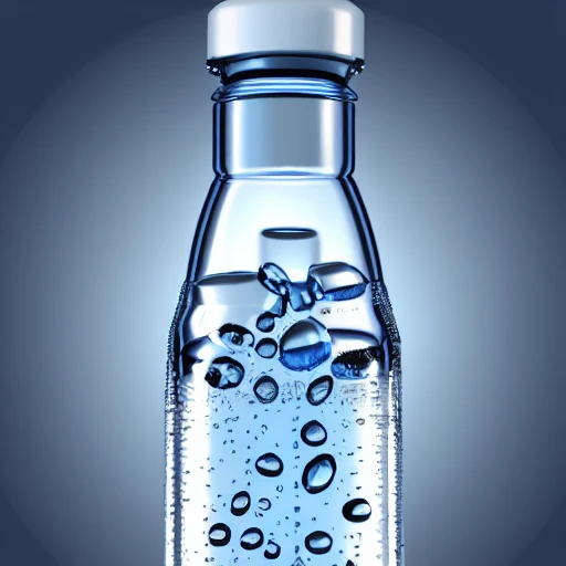 Mineral water bottle filled with water, 3D