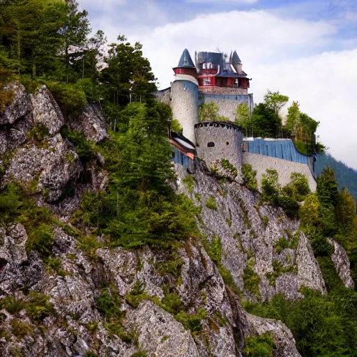 Rock mountain with a fantasy citadelle castel