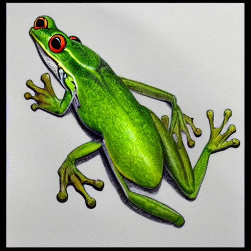 Flying Frog Pencil Sketch Arthub ai