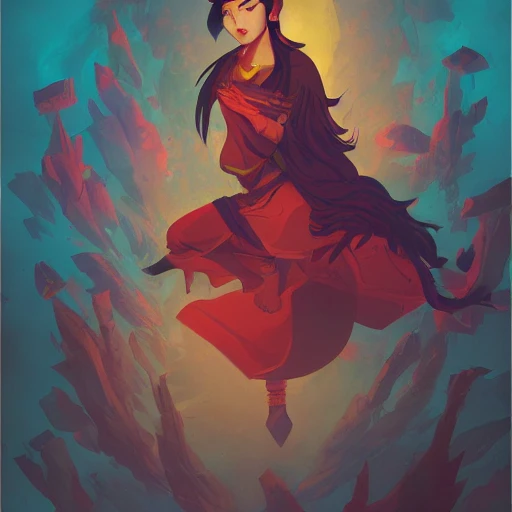 Tibetan Book of the Dead, in the Style of Artgerm and Charlie Bowater and Atey Ghailan and Mike Mignola, vibrant colors and hard shadows and strong rim light, Comic Cover Art, plain background, trending on artstation