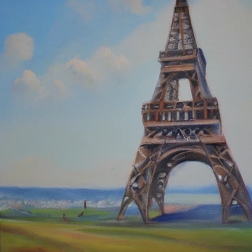 Effeil tower, hyperrealistic, Oil Painting
