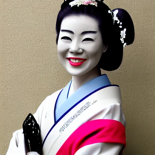 Beautiful smiling Geisha,