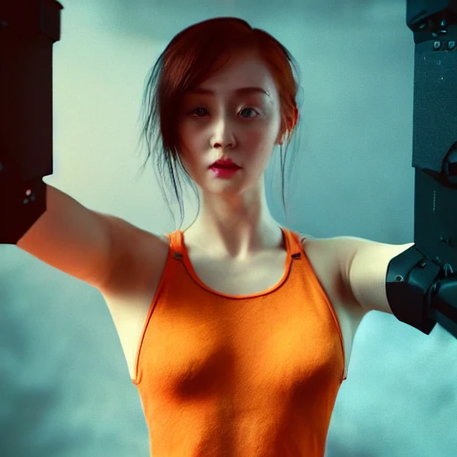 1girl, fanbingbing, a real perfect female anatomy of ginger, sweaty naked upper body, hyper details, volumetric lighting, cinematic lights, photo bashing , epic cinematic, octane render ,extremely high detail, post processing, 8K wallpaper, Film Grain, 3d, denoise, redshift style, photoshoot