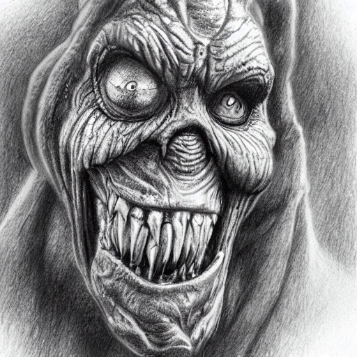 monster, by Bobby Rebholz, extremely detailed, Pencil Sketch