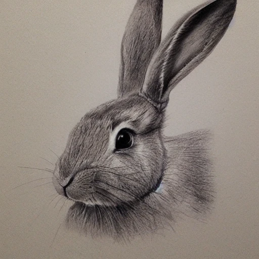Adorable Rabbit Pencil Sketch