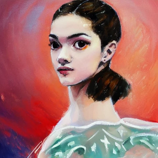 evgenia Medvedeva figure skater portrait, Oil Painting