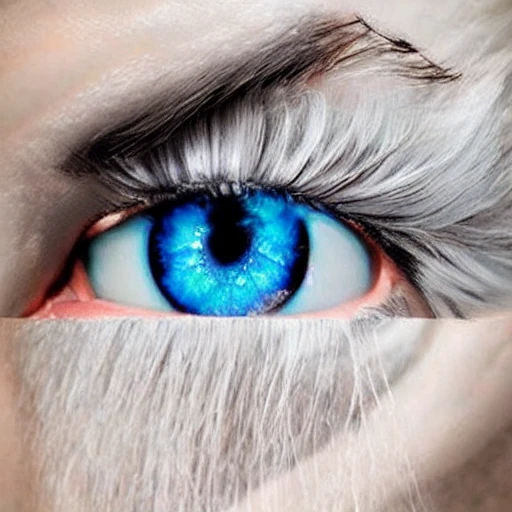 blue eyes , white hair
, Trippy