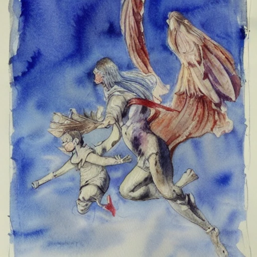 combat des anges et démons , Water Color