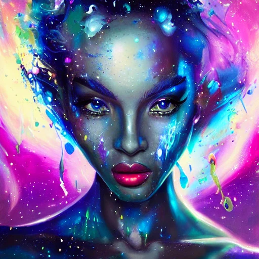 A galaxy personified as a woman! gorgeous eyes; Speedpaint with ...