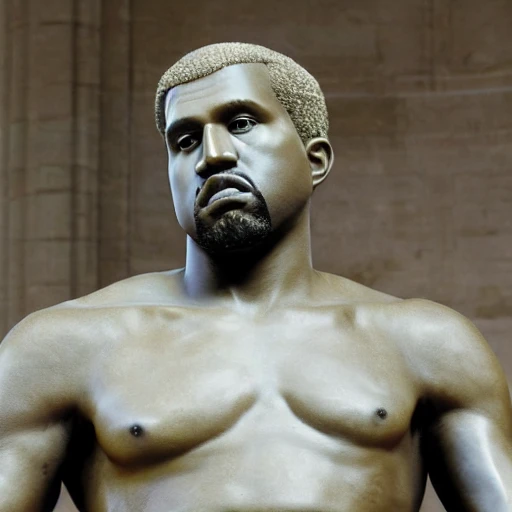 Kanye west as a Roman sculpture