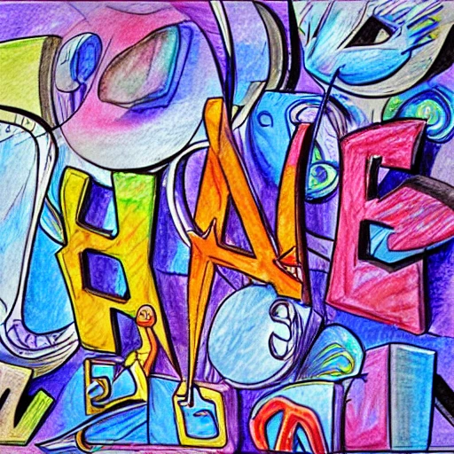 letters, Cartoon, Pencil Sketch, 3D, Water Color, Oil Painting, Trippy, Cartoon, 3D