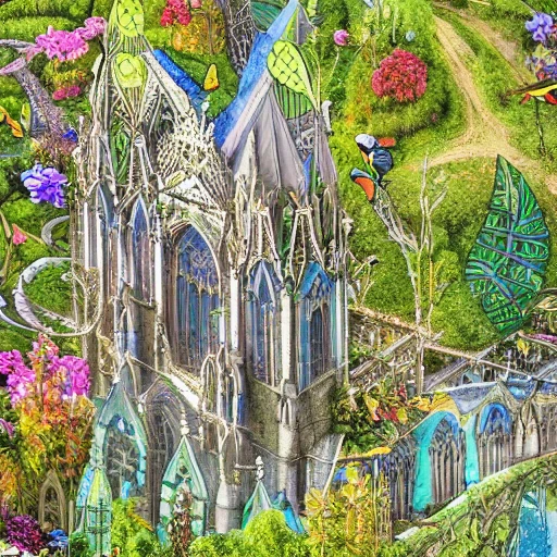 solarpunk,city, green,plants, buildings,art nouveau, concept art 