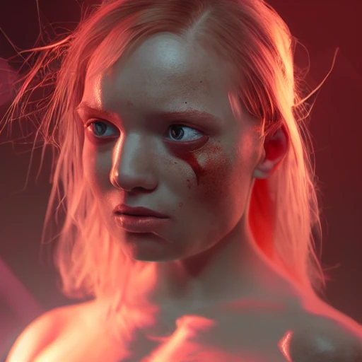 1girl, a real perfect female anatomy of ginger, sweaty naked upper body, hyper details, volumetric lighting, cinematic lights, photo bashing , epic cinematic, octane render ,extremely high detail, post processing, 8K wallpaper, Film Grain, 3d, denoise, redshift style, photoshoot, Trippy