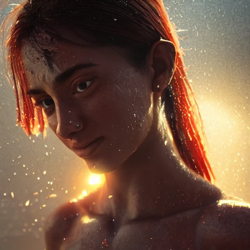 1girl, a real perfect female anatomy of indian, sweaty naked upper body, hyper details, volumetric lighting, cinematic lights, photo bashing , epic cinematic, octane render ,extremely high detail, post processing, 8K wallpaper, Film Grain, 3d, denoise, redshift style, photoshoot
