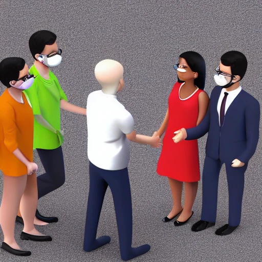 hyper realistic full body portrait of a school principal meeting other people for the first time, Cartoon, 3D