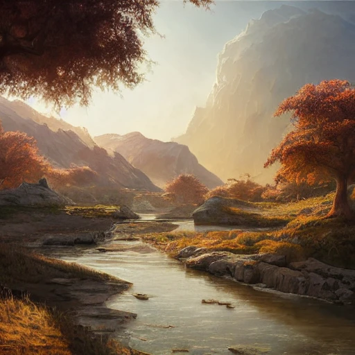 concept art painting of Khorasan landscape, river, paths, fortitude, persia, realistic, cel shaded, in the style of makoto shinkai and greg rutkowski and albert bierstadt and james gurney , 3D