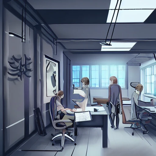 concept art painting design office future 