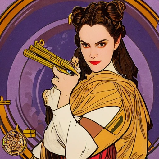 Padmé Amidale from Star Wars, very detailed, art nouveau, hd, 8k, square format, by alphonse mucha 