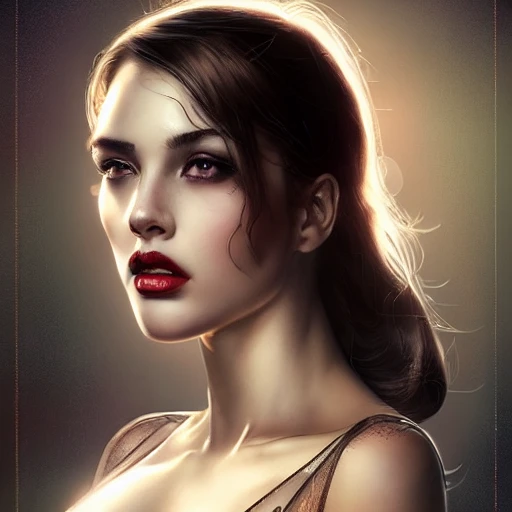 sexy, seductive girl in lingerie with big boobs, wearing high heels, pretty visuals, aesthetic, shadow effect, shimmer, glow, glowing, insanely detailed and intricate, artstation by wlop, by artgerm, art by tom bagshaw, atey ghailan, andrew atroshenko, stanley artgerm., highly detailed, Oil Painting, silhouette