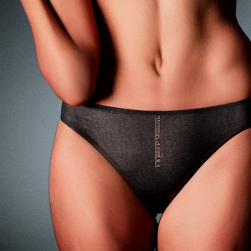 hyper realistic model in sexy underwear, background blurred, by Reka Nyari