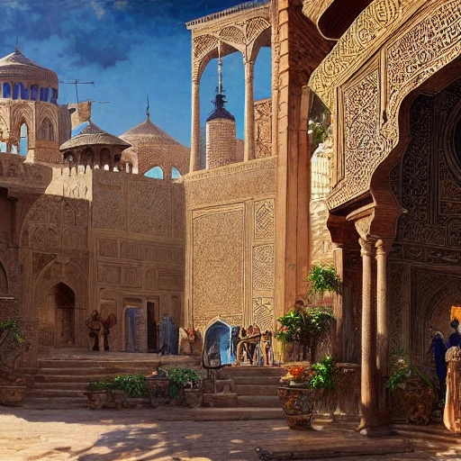 A perfect painting of an ancient Persian town, perfect walls, intricate, highly detailed, 3d, trending on artstation, intricate, elegant, highly detailed, digital painting, artstation, concept art, smooth, sharp focus, illustration, art by artgerm and greg rutkowski and alphonse mucha, 8k

