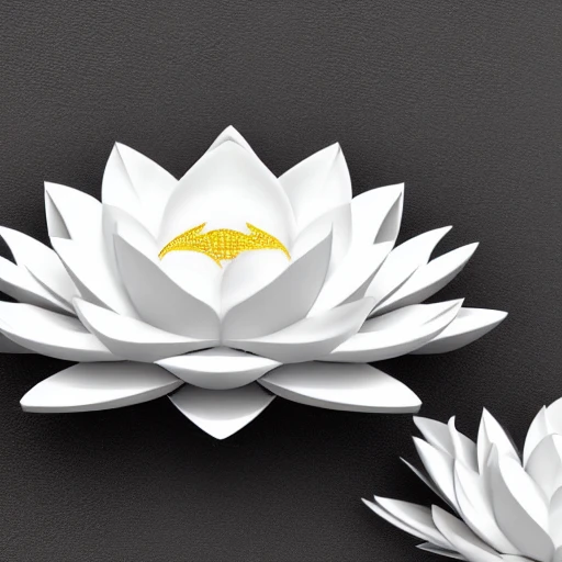 Lotus, 3D, White Color, Futuristic
