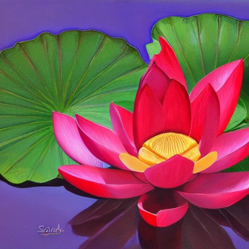 Lotus, Oil Paint, HD, Colorful, Excited, by Sam Does Arts, 3D Model