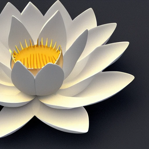 Lotus, 3D Model, 3D Render, center