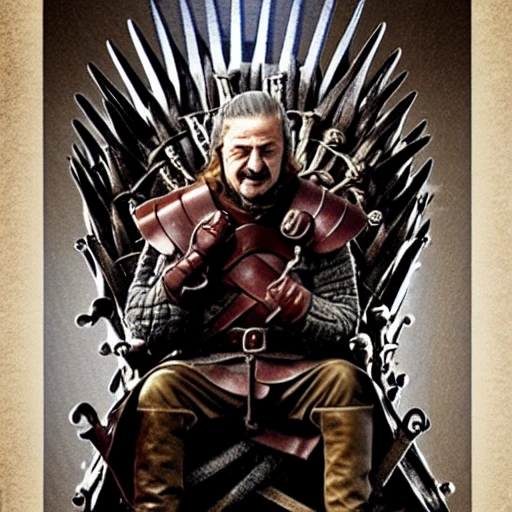 Kemal Kilicdaroglu wants to sit game of thrones, caricature, Digital Art, unrealistic , Cartoon