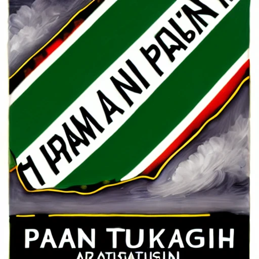 A perfect painting of a slogan that says Pan-Tajikism with a green white black flag below it, perfect flag, intricate, highly detailed, 3d, trending on artstation, intricate, elegant, highly detailed, digital painting, artstation, concept art, smooth, sharp focus, illustration, art by artgerm and greg rutkowski and alphonse mucha, 8k

