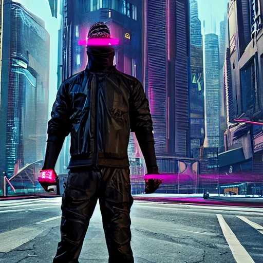 Cyberpunk, man standing on the street, snake eyes, Marvel, high ...