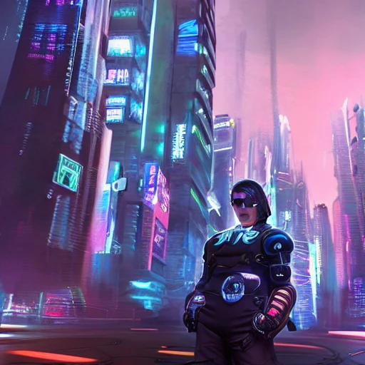 Cyberpunk, man standing on the street, overwatch, marvel, high-t 