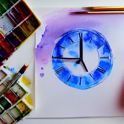 An ilustration that combines time and ASMR, Water Color