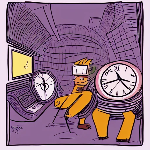 An ilustration about time and time travel, Cartoon