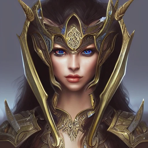 elf warrior woman, Very detailed. intricate, elegant, highly detailed, trending on artstation, digital art, perfect face, perfect eyes, perfect composition, by Stanley Artgerm Lau, beautiful perfect face, Dear Ella