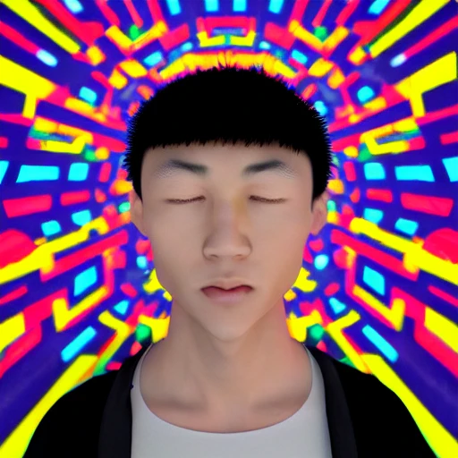 Chinese boy, Trippy, 3D