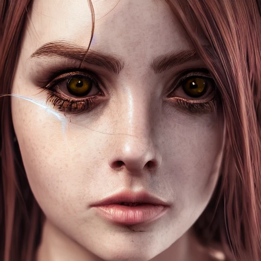 Portrait of beautiful girl, hyperrealistic, photograph, hyper detailed, high octane render + unreal render, 4K, volumetric light contrast, beautiful woman, human face, realistic eyes, dark academia, witch core