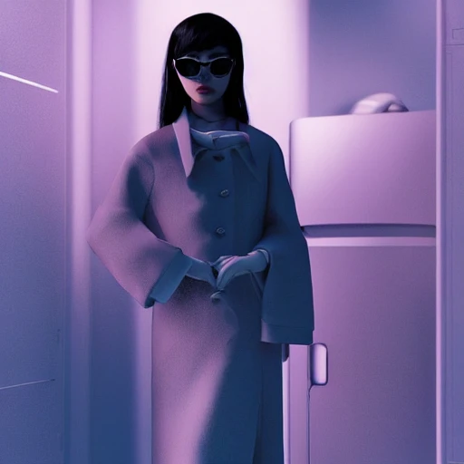 mdjrny-v4 style, ultra realistic, cinematic lighting, unreal engine, ultra detailed, , beautiful asian girl wearing outsized dior chanel sunglasses, shot by wayne barlowe anf james jean and syd mead