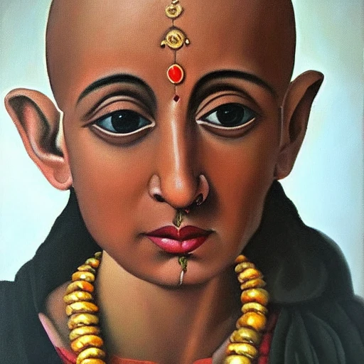 A C Bhaktivedanta Swami, Realistic Painting style Caravaggio,  Oil Painting,