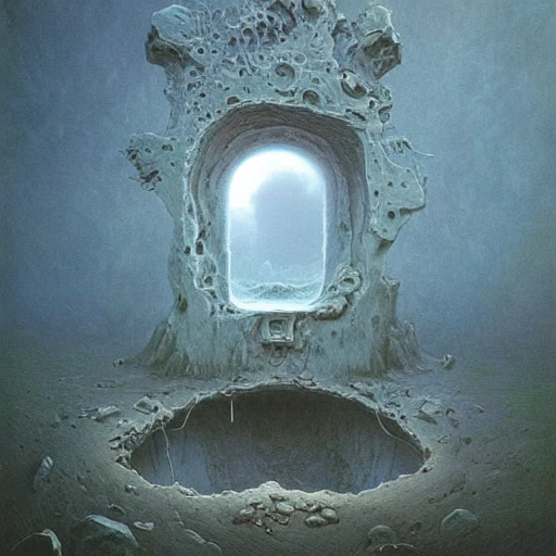 ethereal mystery portal, art by zdzistaw beksinski, the new love, white and little royal blue Italian architecture theme, art by artgerm, exotic god features, Trippy