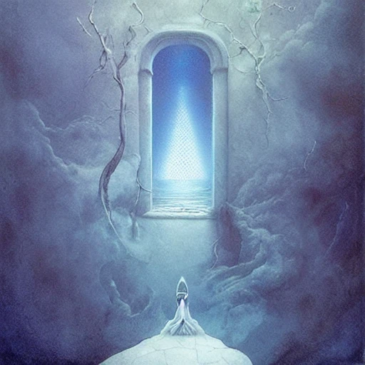 God,ethereal mystery portal, art by zdzistaw beksinski, the new