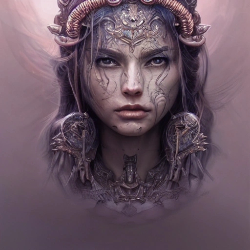 Cute female goddess, full face portrait, 4k, armor with intricat ...