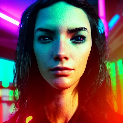 Synth wave style, side close up portrait of 1 cyberpunk girl, detailed face, spotlight, cyberpunk city, wired, multicolored, vibrant high contrast, hyperrealistic, photografic, 8k, epic ambient light, octane render
