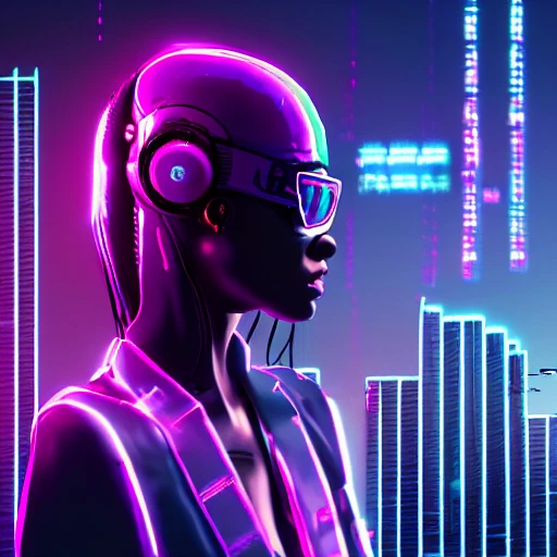 Synth wave style, side portrait of 1 cyberpunk girl, big round breast, echo, detailed face, spotlight, cyberpunk city, wired, multicolored, vibrant high contrast, digital drawing in anime style , 8k, epic ambient light, octane render
