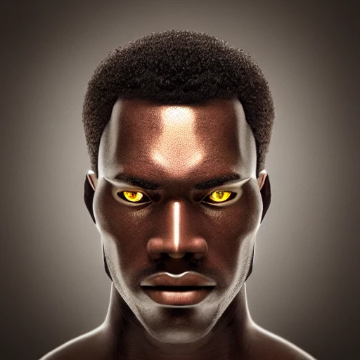 mdjrny-v4 style, symmetric, intricate, centred 3d render ultra detailed of a handsome gold profile portrait black man, 150 mm, beautiful studio soft light, rim light, vibrant details, luxurious antic, hyperrealistic, anatomical, facial muscles, blade runner atmosphere , elegant, octane render, H. R. Giger style, 8k