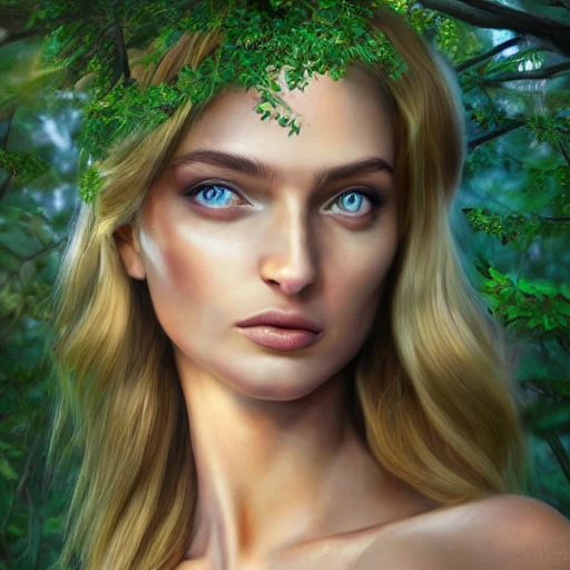 hyperrealistic full length portrait of gorgeous goddess, perfect face, perfect eyes, iris,  | standing in a forest | detailed gorgeous face!! | full body!! | skimpy armor | god rays | intricate | elegant | realistic | hyperrealistic | cinematic | character design | concept art | highly detailed | illustration | digital art | digital painting | depth of field, negative prompt disfigured, kitsch, ugly, oversaturated, grain, low-res, Deformed, blurry, bad anatomy, disfigured, poorly drawn face, mutation, mutated, extra limb, ugly, poorly drawn hands, missing limb, blurry, floating limbs, disconnected limbs, malformed hands, blur, out of focus, long neck, long body, ugly, disgusting, poorly drawn, childish, mutilated, , mangled, old, surreal