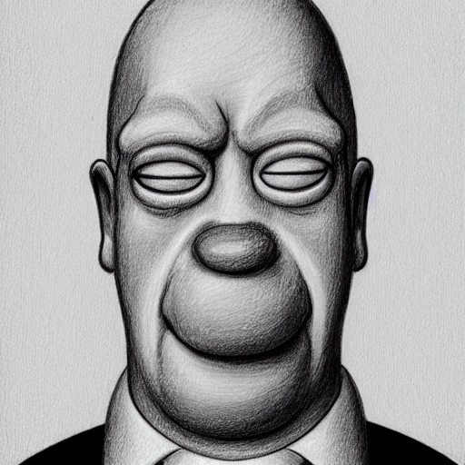 A portrait of Homer Simpson, Pencil Sketch