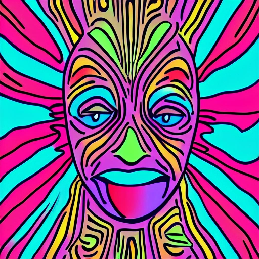 a person is falling on the phone, psychedelic art, eye, mouth , tongue, Trippy