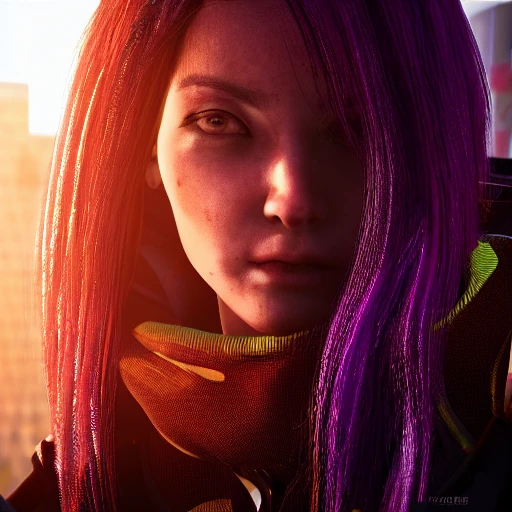 side close up portrait of 1 cyberpunk girl, detailed face, spotlight, cyberpunk city, wired, multicolored, vibrant high contrast, hyperrealistic, photografic, 8k, epic ambient light, octane render